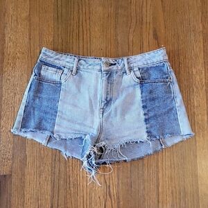 PacSun Blue Jean Shorts High-Waisted Two-Tone Design